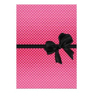 Sweet 16 Birthday Glam Pink Glitter Black Bow Personalized Announcements
