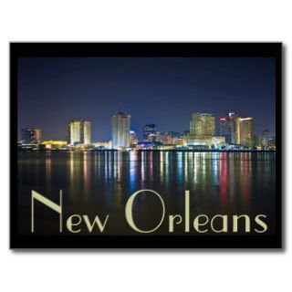 New Orleans, Louisiana / The Big Easy at night. Postcard