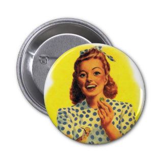 Vintage Retro Women Woman Gum Drop Girl Pins
