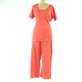 Liz Claiborne Sleepwear Women Printed Jersey 2x2 Rib Pajamas