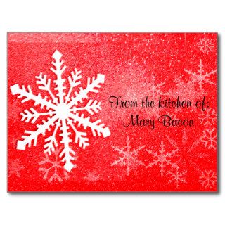 Snowflake Recipe Card Postcard