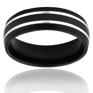 Crucible Black plated Stainless Steel Lined Ring West Coast Jewelry Men's Rings