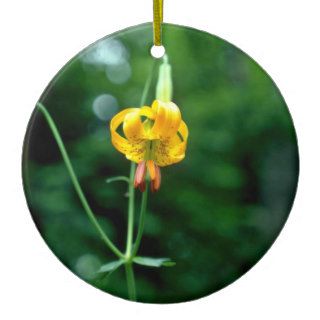Yellow Tiger Lily flowers Christmas Ornament