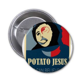 Potato jesus, funny botched ecce homo meme pins