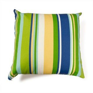 Pair Of 2 Decorative Outdoor Throw Pillow   18 X 18 Blue Stripe  Patio Furniture Pillows  Patio, Lawn & Garden