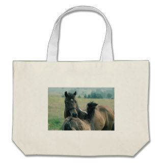Mare and Foal Grooming Each Other Canvas Bags