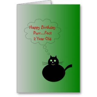 2 Year Old Birthday Card Black Cat