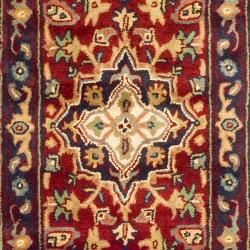 Handmade Heritage Heriz Red/ Navy Wool Runner (2'3 x 20') Safavieh Runner Rugs