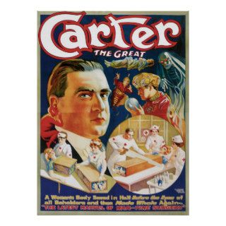 Carter The Great ~ The Saw Vintage Magic Act Poster