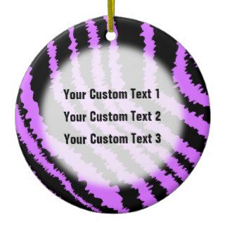 Purple and Black Zebra Print Pattern. Christmas Ornament
