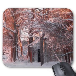Pink Sunrise on the Snow Winter Photo Mousepad