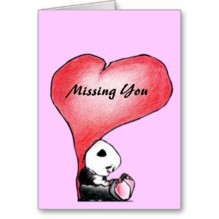 Megg Panda   heart, Missing You Cards