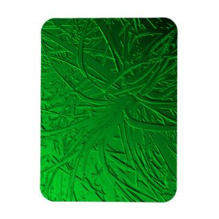 Green Metallic Air Plant Relief Rectangle Magnets