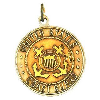 US Coast Guard 14k Yellow Gold St Michael Protect Us Medal Jewelry
