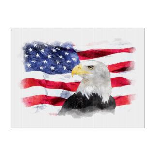 AMERICAN FLAG & EAGLE YARD SIGN