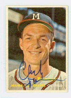 Chuck Tanner AUTO d.11 1957 Topps #392 Braves Sports Collectibles