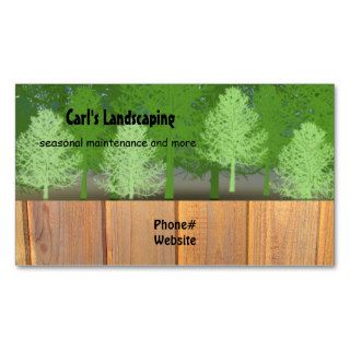 Trees with Cedar Fence Landscaping Design Business Card