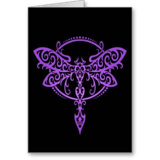 Tribal Dragonfly, Purple and Black Cards