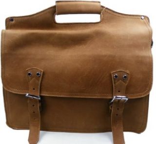 18" Extra Large Professional Easy Access Leather Briefcase Laptop Bag L42. BRN Clothing