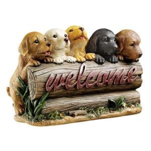 Design Toscano 14 1/2 in. Puppy Parade Welcome Sign DISCONTINUED JE112127