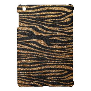 Gold zebra stripe pattern (faux glitter bling) case for the iPad mini