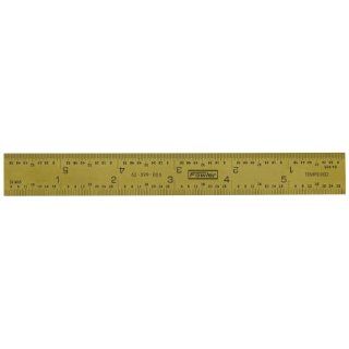 Fowler 52 399 006 Rigid Steel Inch/Metric Rule with Titanium Coated Golden Finish, 1mm and 0.5mm / 10ths and 50ths Graduation Interval, 150mm L x 13mm W x 0.4mm Thick Construction Rulers