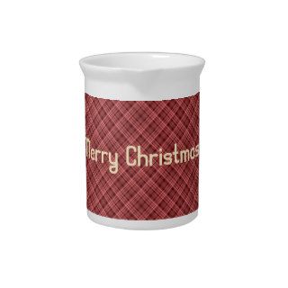 Christmas 1  Red Plaid Merry Christmas Pitcher