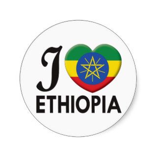 Ethiopia Love Round Stickers