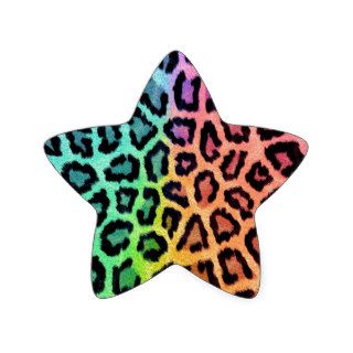 Leopard Print Star Stickers