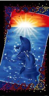 Dolphins Ocean Beach Towel Embroider 356  