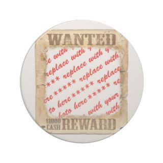 WANTED Poster Photo Frame Drink Coasters