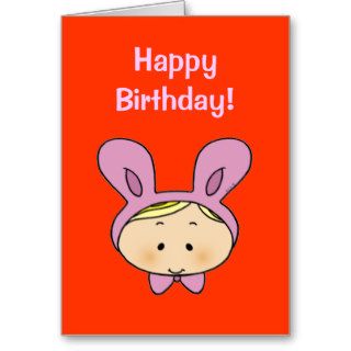 Happy birthday (bunny hat) greeting card