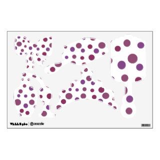 Artistic Abstract Retro Dots Spots Purple White Wall Sticker