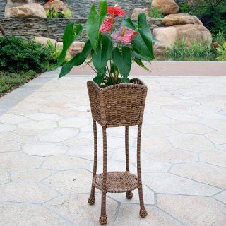 Jeco Wicker Patio Furniture Planter Stand   ORI001 A  Outdoor And Patio Products  Patio, Lawn & Garden