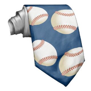 baseball pattern necktie