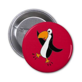 XX  Funny Dancing Penguin Cartoon Pinback Buttons
