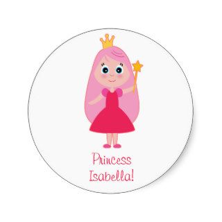 Cartoon Princess Round Stickers