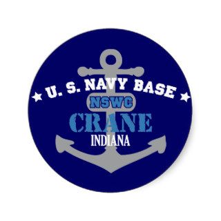 US Navy Indiana Crane Base Round Stickers