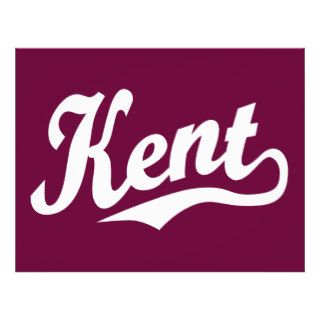 Kent script logo in white flyers
