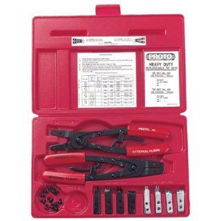 Stanley Proto J361 Proto Pliers Set with Replaceable Tips, Large, 18 Piece   Snap Ring Pliers  