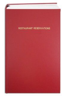 BookFactory Restaurant Reservations Book / 365 Day Restaurant Reservations Log Book, Page Size 8 7/8" x 13 1/2", Red Imitation Leather Cover, Smyth Sewn Hardbound (LOG 408 OCS A (RESTAURANT) )  Record Books 