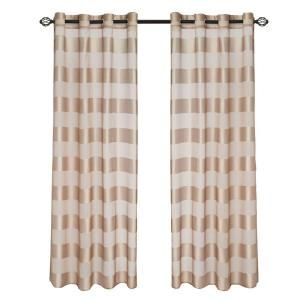 Lavish Home Taupe Sofia Grommet Curtain Panel, 84 in. Length 63 84T096 T