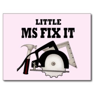 Funny Little Ms Fix It Postcards