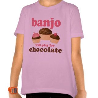Funny Chocolate Banjo Music Gift T Shirt