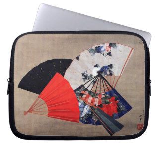 扇子, 北斎 Five Fans, Hokusai, Art Laptop Sleeves