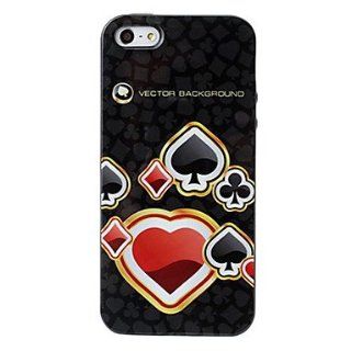 Cute Hearts Poker Texture Pattern TPU Soft Case for iPhone 5/5S  Cell Phone Carrying Cases  Sports & Outdoors