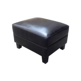 Home Decorators Collection Brexley Leather Club Chair Ottoman in Black GH 120202C