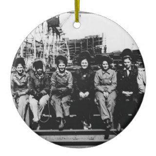 Group of Women Welders During World War Two Christmas Ornament