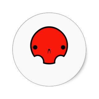 cute skull design round sticker