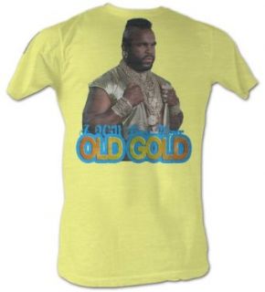 Mr. T T Shirt   Old Gold A Team Adult Bright Yellow Tee Shirt Clothing